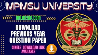 MPMSU University Madhya Pradesh Previous Year Question Paper Free Download | ONLINESIR.COM