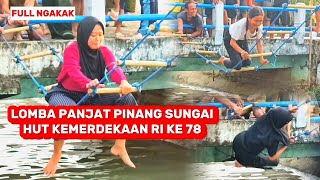 CEWEK2 ikutan Lomba Panjat Pinang Nyebur Sungai BIKIN NGAKAK 😁 #viral