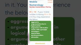 Mobile Numerology | 89 | 98 | Number Combination | WhatAboutIT