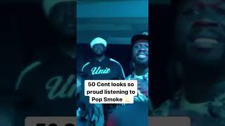 50 Cent looks Proud to Listen Got It On Me by Pop Smoke