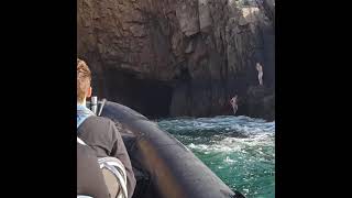 people swimming under the devils hole cave Jersey Channel islands