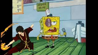 Avatar the last airbender (Gaang) portrayed by Spongebob