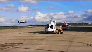 Police helicopter  at  Norwich Airport