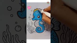 Rainbow 🌈 Seahorse Art #shorts #art #ytshorts #creative #kids