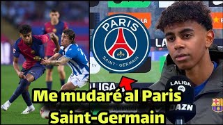 Lamine Yamal se unió oficialmente al Paris Saint-Germain después del partido Barcelona-Espanyol