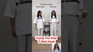 😱 Styling A T-Shirt With Viral Hack And Without Hack #shorts