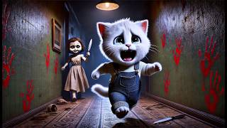 🔥Kitten Goes To School At Night and Haunted Doll🔥 cat ai, ai stories,ai cat story, cat cute, cute,