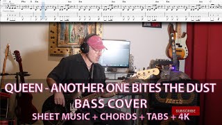 Queen - Another One Bites The Dust - Bass Cover with Tabs - 4K