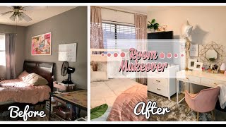 EXTREME ROOM MAKEOVER +TRANSFORMATION *aesthetic bedroom* | Furniture Upcycle !