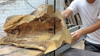 Amazing Things Created From A Rotten Log // The Talented Carpenter And The Uniquely Shaped Table