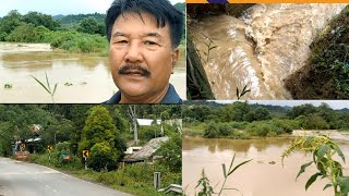 Flood Situation in three villages of Chandel District on 7/8/2024 due to incessant rain/Maha river.