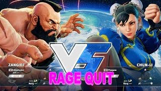 SFV - Zangief Vs. Chun-Li Gold (Poupou) - Rage Quit - 60fps ✔