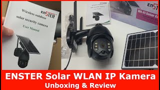 ENSTER Solar WLAN IP Kamera für Außen || Unboxing & Review (Überwachungskamera mit Akku)