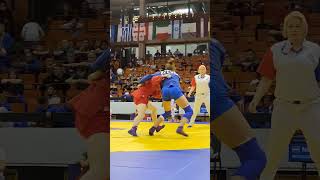 BIRIUCHENKO Valeria (UKR) vs BUWALDA Sacha (NED) at the European #Sambo Championships 2024 in Serbia