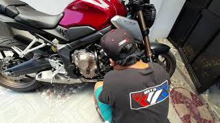 HONDA CB650R CRASHBAR - HOW TO INSTALL BY RED MOTOSHIELD