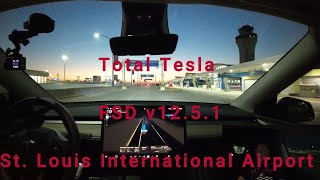 Tesla FSD v12.5.1 - Lambert Airport