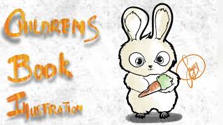 Children’s colouring book illustration CUTE BUNNY / FIVERR