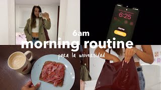 MORNING ROUTINE PARA LA UNIVERSIDAD (6am) ☕️ | hábitos, grwm, bolso, skincare