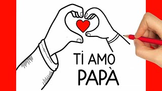 come disegnare un biglietto per la festa del papà - COME FARE UNA CARTA per la festa del papà