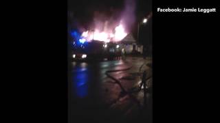 Footage shows huge fire ripping through building in Possilpark area of Glasgow