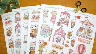 Cat Collage Club September '24 | Journal Printables For Cat Lovers