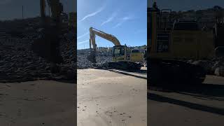 Beautiful Day to replace Sea Defences after storm - Westward Ho! #storm#devon