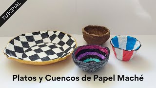 Tutorial: Platos y Cuencos de Papel Maché 📜♻️ Receta SÚPER FÁCIL 🤩