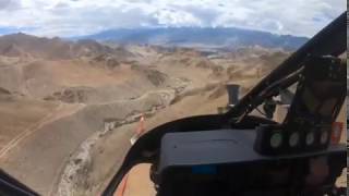 LEH LADAKH AND GALWAN VALLEY ON INDIAN ARMY HELICOPTER, AERIAL VIEW OF LADAKH VALLEY