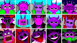 True All Purple (Durple) Phases and Versions - From Cutest to Most Horror - Incredibox Sprunki