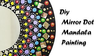 DIY/Mirror Dot Mandala Painting/Home decor/Wall decor/Best out of waste cardboard/Art and crafts