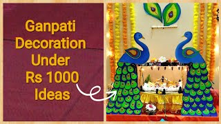 Ganpati Decoration Under 1000 Rupees || Ganpati Decoration In Budget Ideas