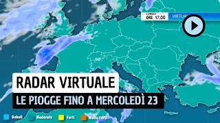 Radar Virtuale: le piogge fino a mercoledì 23 ottobre