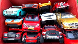 Box Full of Toy Cars Ford GT, Audi Car, Porsche 1992, Rolls Royce Wraith, Corvette stinggray