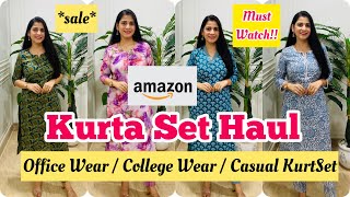 Amazon Office Wear Kurta Set Haul  Under 500 | Kurti Haul ❤️ | 😱Upto 90% Off😱