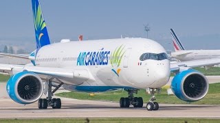 A350 Air Caraïbes engines spool-up from Paris Orly airport