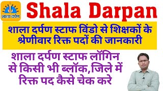 शिक्षको केे श्रेणी एवं विषयवार रिक्त पद कैसे चेक करे | How To Check Vacant Post On Shala Darpan