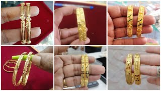 Trendy light weight gold bangles designs collection|simple gold bangles designs 2023