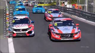 WTCR Pau Ville 2022 Race2 Start Crash