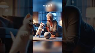 an old woman who rescued a kitten #ai #grandmother #cats #cat #sad #viralshorts