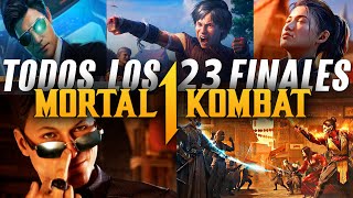 TODOS LOS 23 FINALES DE PERSONAJES Mortal Kombat 1 En Español Latino - Torre Klasica MK1 FINAL 2023