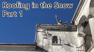 Roof repairs in the Snow! Fixing leaks in a historic villa renovation in Italy