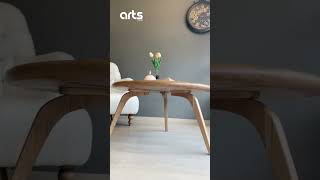 Unique Round Coffee Table | Minimalist Mid-Century Modern | Solid Oak | Arts.com.pk