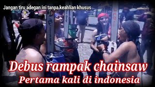 PERTAMA DI INDONESIA...!!! DEBUS CHAINSAW MASAL || PASAR SENI MINGGU GASIBU BANDUNG