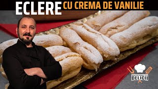 Eclere cu Cremă de Vanilie: Rețeta Copilăriei Delicioase