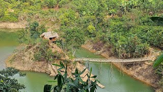 TIMELAPSE: 20 days building a bamboo bridge to the island off grid