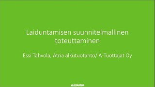 Viljelyakatemia 4.1.2021 Laiduntamisen suunnittelun lähtökohdat Essi Tahvola A-Tuottajat Oy