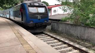 Train arriving at a Suburbun station in Sri Lankan capital.