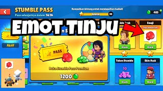 CARA DAPET EMOT TINJU, STUMBLE PASS PREMIUM, STUMBLE GUYS ANDROID