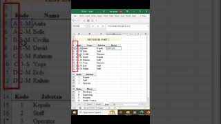 Tes excel: vlookup left untuk input kode divisi #excel  #exceltips #belajarexcel