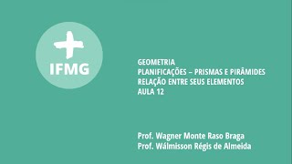 AULA 12 – PLANIFICAÇÕES DE PRISMAS E PIRÂMIDES – PRÉ-IFMG MATEMÁTICA